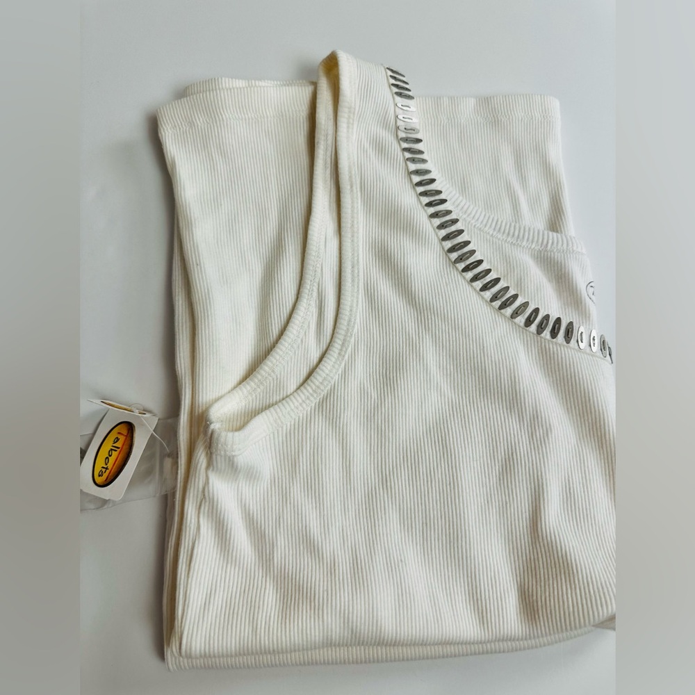 Talbots White Top with Metallic Accents, side XL, NWT - Picture 1 of 6